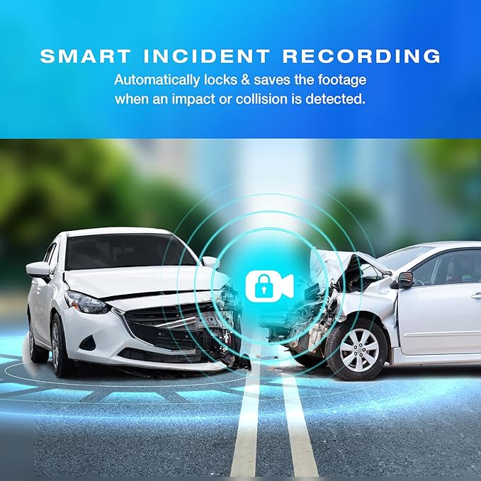 Type S T200 AI Driver Assistance Dash Cam Powered by ADAS, 1440p, Collision Alerts, Lane and Pedestrian Detection, Vehicle Departure Reminders, Front Rear 2 Channel Smart 24/7 Video Surveillance
