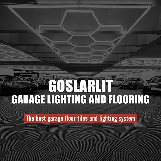 50PCS|15.7"x15.7" Garage Flooring Tiles, Non-Slip Interlocking Plastic Garage Floor Mat, Garage Organization & Garage Storage, Vented Pattern(Grey)