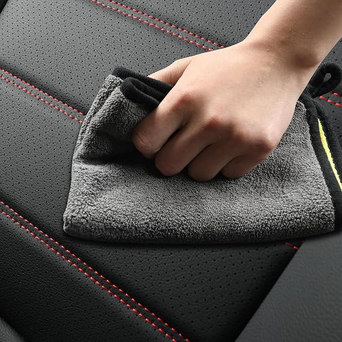 RISINGSTAR Rav4 Hybrid Seat Covers, fit 2019-2025 Toyota Rav4 Hybrid LE,XLE,Woodland Edition,XLE Premium,Limited, Not for XSE/SE/Plug-in(Black&Red)
