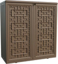 Indoor Outdoor Storage Cabinet Waterproof with 1 Shelf, Plastic Outdoor Storage Cabinets for Patio/Garden/Backyard, Size 34.3''L*15''W*36.2''H(Brown)