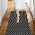Custom Size Backed Non-Slip Area Rugs Runner, Easy Clean, Waterproof Runner Rugs for Hallway Entryway, Kitchen, Laundry, 2FT x 70FT, Gray Checkered