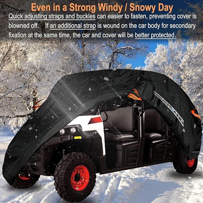 NEVERLAND UTV Cover Heavy Duty Ranger Cover Waterproof 2-3 Seater/4-6 Seater Side by Side Covers 4 Door All Weather Storage with Reflective Strip Compatible with Polaris RZR General Can-Am Yamaha SxS