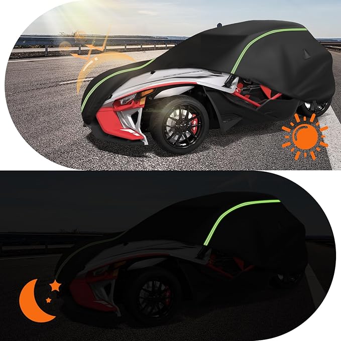 Full Cover Compatible with Polaris Slingshot with Roof, 420D Oxford Cloth Windshield Cover Waterproof Windproof All Weather Protection Covers for Slingshot S SL SLR R Signature LE Accessories