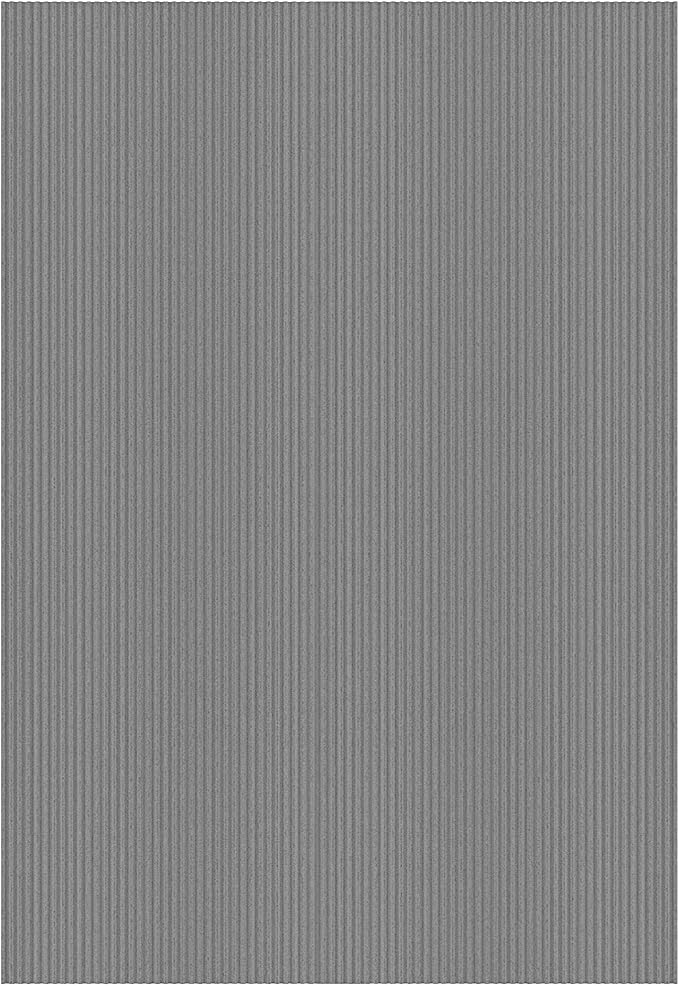 Ottomanson 6'6" x 17' Hallway Runner with Scraper Pile - Extra Durable Non-Slip Rug Mat for Indoor & Outdoor Use - Ideal for Kitchen, Entryway & Garage - High-Traffic Carpet, Gray