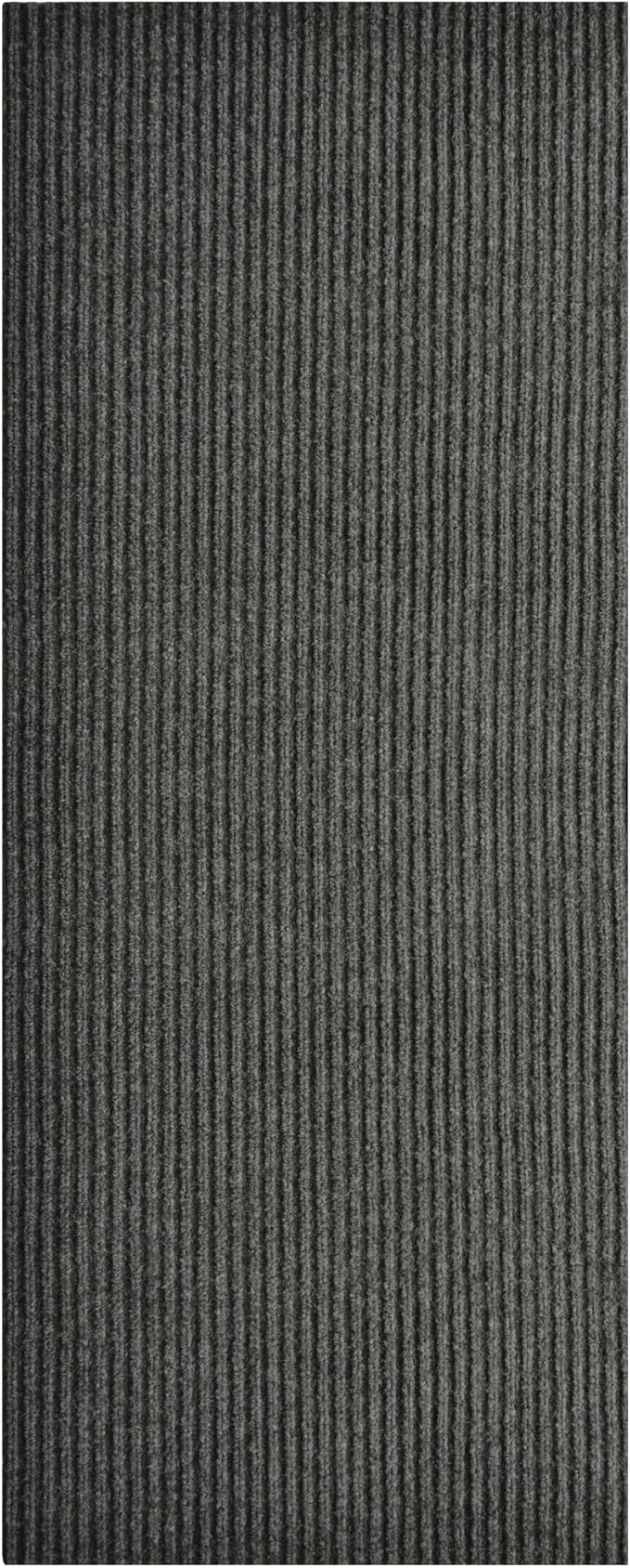 iCustomRug Spartan Weather Warrior Duty Indoor/Outdoor Utility Ribbed in 3ft,4ft,6ft Widths 70 Custom Sizes with Natural Non-Slip Rubber Backing 4'X26' in Charcoal