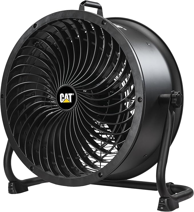 CAT by CATERPILLAR HVD-18AC - 18-inch High-velocity Drum Air Circulator Fan with 360-degree Pivoting Head and Dual Ball Bearing 4-speed Motor, Black…