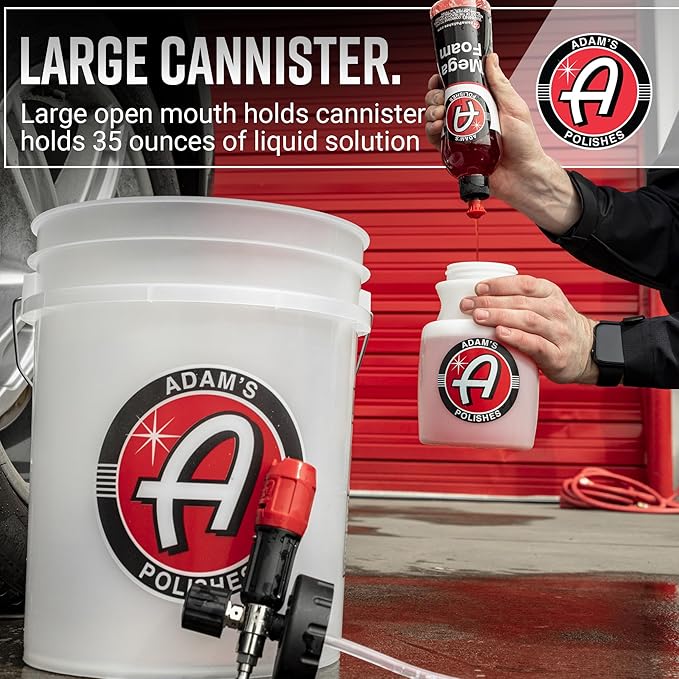 Adam's Polishes Premium Foam Cannon - Soap Sprayer for Car Wash | Sprayer Cannister for Pressure Washer 1/4" Quick Disconnect