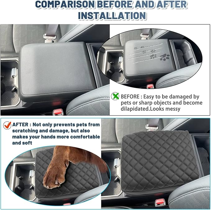 Ruiya 2024 2025 Tacoma Armrest Cover for Toyota Tacoma 2024 Accessories,Soft & Comfy Center Console Cover 2024 Tacoma Armrest Cover Compatible with 2024 Toyota Tacoma SR/SR5/Limited/TRD Sport/TRD Pro
