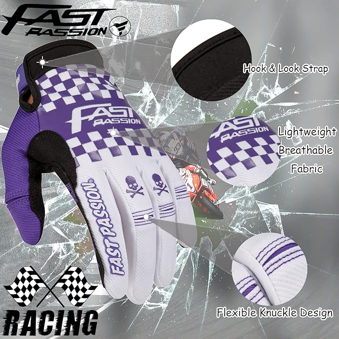 Motorcycle Gloves for Men/Women - Dirt Bike & Motocross Gloves with Anti-Slip ATV BMX MX MTB Riding Cycling Features