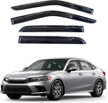 KPY Window Visor Compatible with Honda Civic Sedan 2022-2025, 4PC Rain Guard Side Window Vent Deflectors Tape-On Mugen Style, 2022 2023 2024 2025
