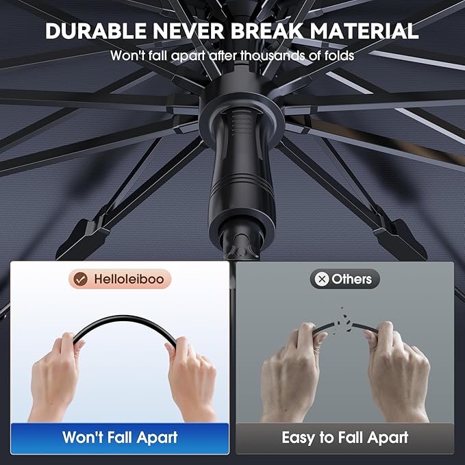 helloleiboo [2025 Upgrade] Car Windshield Sun Shade for Tesla Cybertruck-Foldable Windshield Sun Shade 64 * 58-Reflects UV Automotive Interior Sun Protection Easy to Use/Store