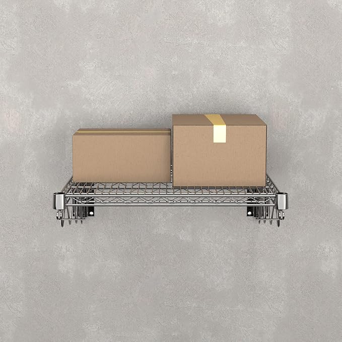 24" x 24" Chrome Wire Wall Mount Shelf