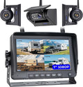 7" 3-Magnetic Wireless RV Backup Camera, HD1080P DVR Monitor, IP69 Waterproof & IR Night Vision 3x9600mAh Rechargeable Cameras, 2 Side Cameras & 1 Rear Camera for Trailer Truck Camper-WS703