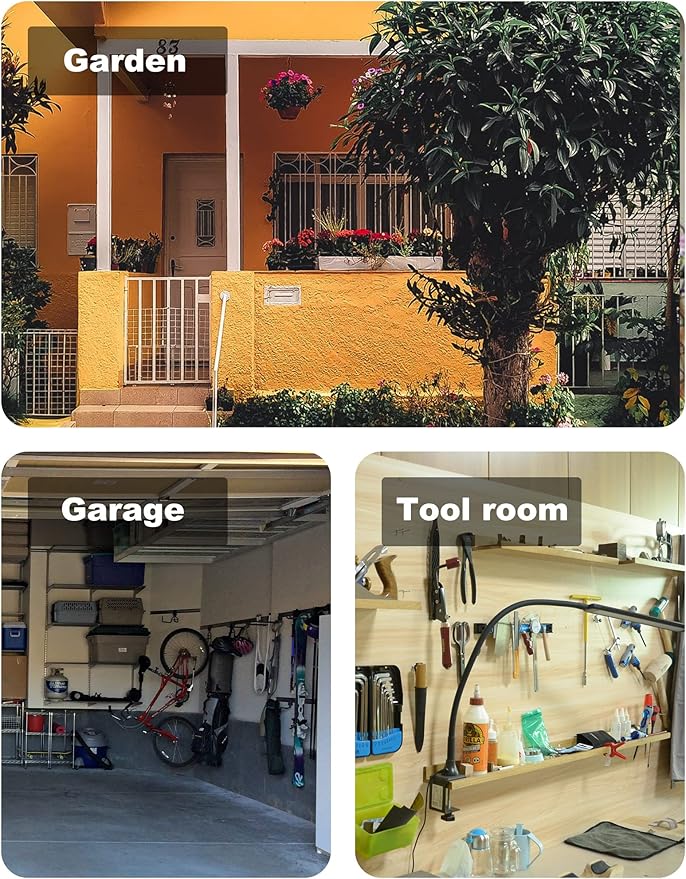 HAISHINE Stainless Steel Heavy-Duty Adjustable Wall Storage Hooks with Anti-Slip Coating for Chainsaws, Bicycle, Garden Tools (Screws and Dowels Included)