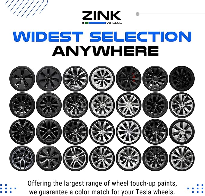 Premium Tesla Wheel Curb Rash Repair Kit for Model Y 19-inch Dark Gemini Rims - DIY Kit with Color-matched Touch Up Paint - Made in USA