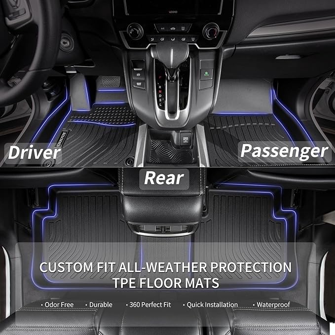 KELCSEECS® Floor Mats & Cargo Liner Custom for 2021-2025 Chevy/Chevrolet Suburban & GMC Yukon XL 8 Seats Bench Seats All Weather Protection TPE Floor Liners Full Set Chevy Suburban Accessories Black