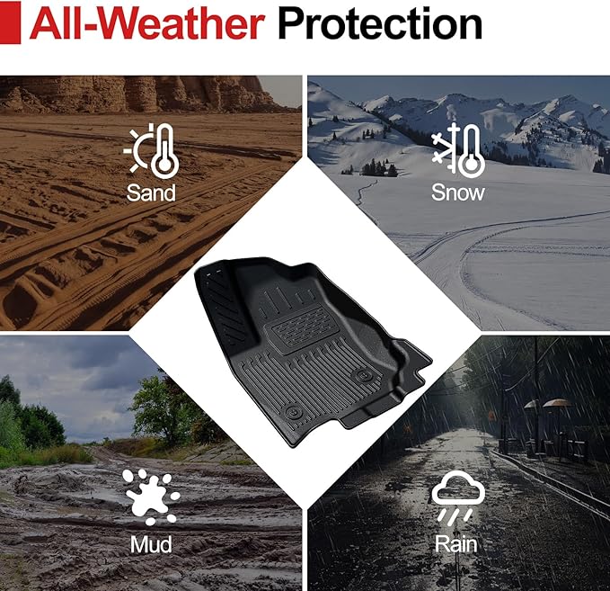 Floor Mats Set for 2025 Toyota 4Runner Fuel 5-Seater, Full Coverage All Weather TPE Car Mats with Cargo Mat & Trunk Backrest Protectors & 4 Door Sill Guards