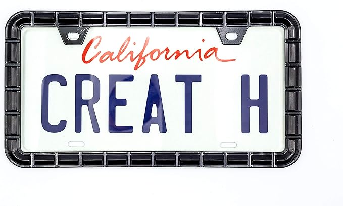 Creathome 3D Brilliance Black License Plate Frames, Pure Zinc Alloy Metal with Chain Patterned