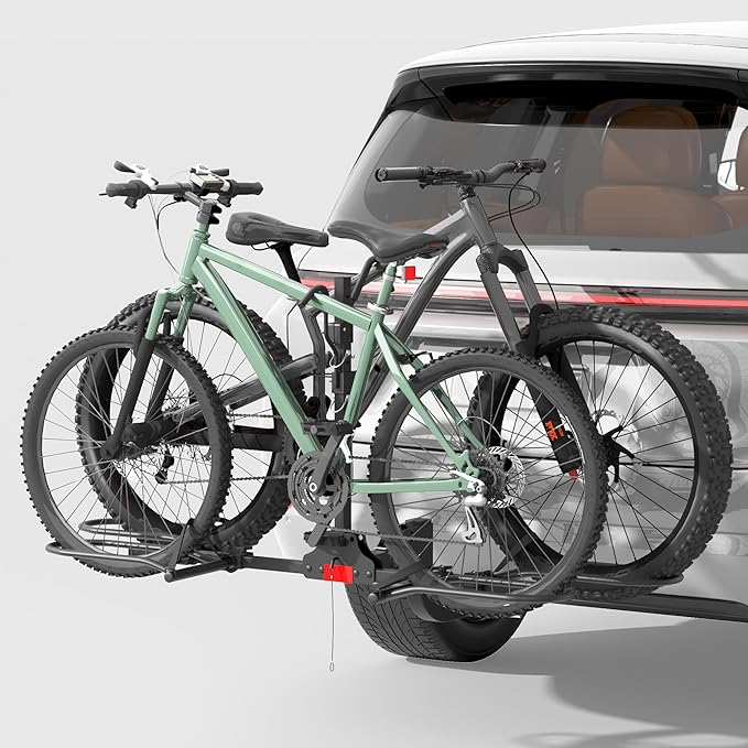 Hitch Bike Rack,Wobble Free Smart Tilting Folding Bicycle Car Racks for Standard,Fat Tire Ebike Rack for Tow Hitch, 2-Bike 200 lbs Capacity, Fit 2 inch Receiver