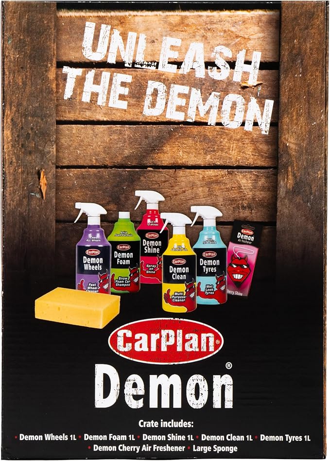 Demon 7 Piece Car Care Gift Pack - Includes Demon Shine, Wheels, Foam, Tyres & More