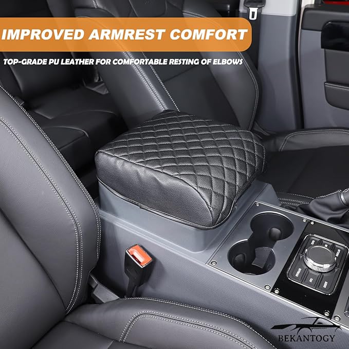 Car Armrest Box Cover Protector Compatible with Ineos Grenadier 2020-2024 Center Console Lid Protector Cover Original Customized Armrest Cover (Matte Black)