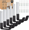 Heavy Duty Utility Hooks, 6 Pack Steel Wall Mounts for Storage, Ladder & Garden Tools (6 Medium)