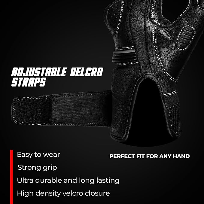 J.A.G. Motorcycle Gloves - Premium Leather Perforated Motorcycle Gloves for Men with Knuckle Protection | Touchscreen Motorbike Riding Gloves