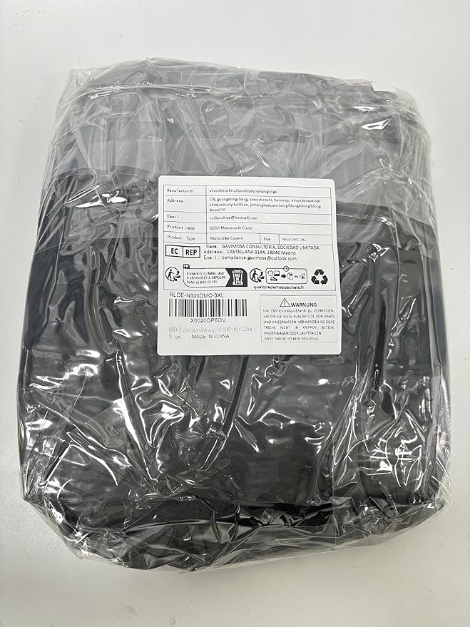 Motorcycle Covers Waterproof Outdoor Storage, Heavy Duty Motorbike Scooter Cover All Weather Protection with 4 Reflective Strips, 2 Lock-Holes, 2 Windproof Buckles (3XL: 95 x 37 x 49 inch)