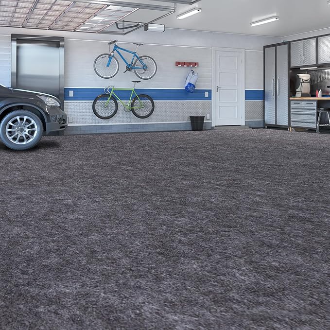 Garage Mats Oversize Garage Floor Paking Mats for Under Car, 7.4 x 8.4 Ft Non-Slip Gray Garage Flooring Carpets, Absorbent Oil Garage Parking Mat, Waterproof Mats