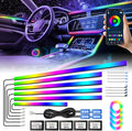 Acrylic Interior Car Light, AMKI Car LED Strip Light with APP Sub Control, Car Accessories Fiber Optic Car Ambient Light Kit with RGB Dreamcolor 22 in 1 and 175 inches 593 LEDs 213 DIY and Music Modes