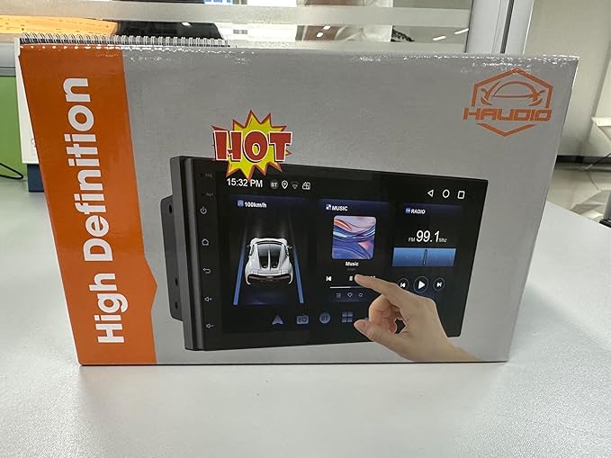 Wireless CarPlay Screen for Car & Android Auto Head Unit - Touchscreen 7 Inch Double Din Car Stereo with Backup Camera for All Cars (2+32GB)