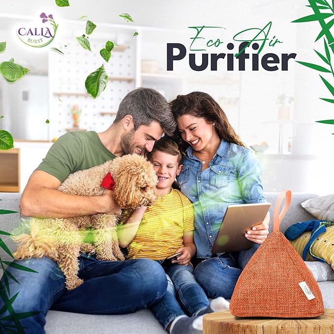 4 Pack Bamboo Charcoal Air Purifier Bags 200 Grams Each - Odor Absorber & Eliminator for Home, Car, Pets, Activated Charcoal Natural Freshener, Eco-Friendly & Reusable (Fresh Colors)