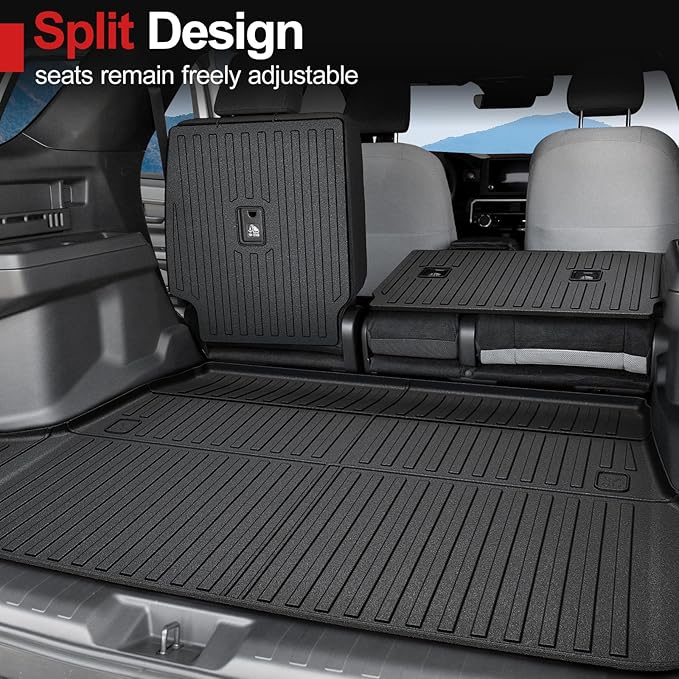 Cargo Liner & Backrest mat for 2025 Toyota 4Runner Fuel 5-Seater, Full Coverage All Weather TPE Cargo Mat & Trunk Backrest Protectors