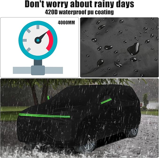 Waterproof Car Cover Compatible with 2015-2022 Chevrolet Trax LS/LT, 420D All Weather Car Covers with Zipper Door for Snow Rain Dust Hail Protection