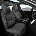Front Seat Covers, 2 Pieces Universal Seat Covers for Cars, Waterproof Leather Auto Seat Protectors with Head Pillow, Car Seat Cushions Fit for Most Sedans SUV Pick-up Truck, Gray
