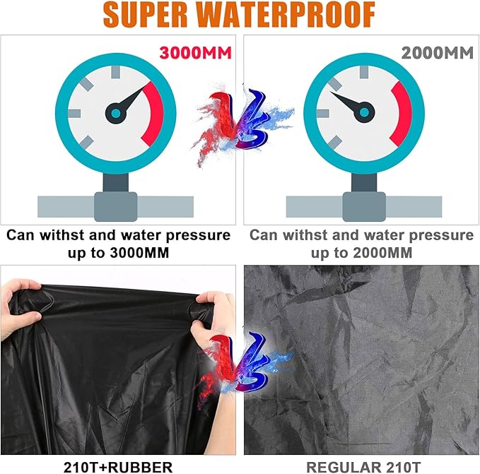 Car Cover Waterproof All Weather Compatible with 1950-1992 VW Bus T1 T2 T3, Volkswagen Vanagon Full Car Cover with Door Zipper, Windproof Strap, Storage Bag