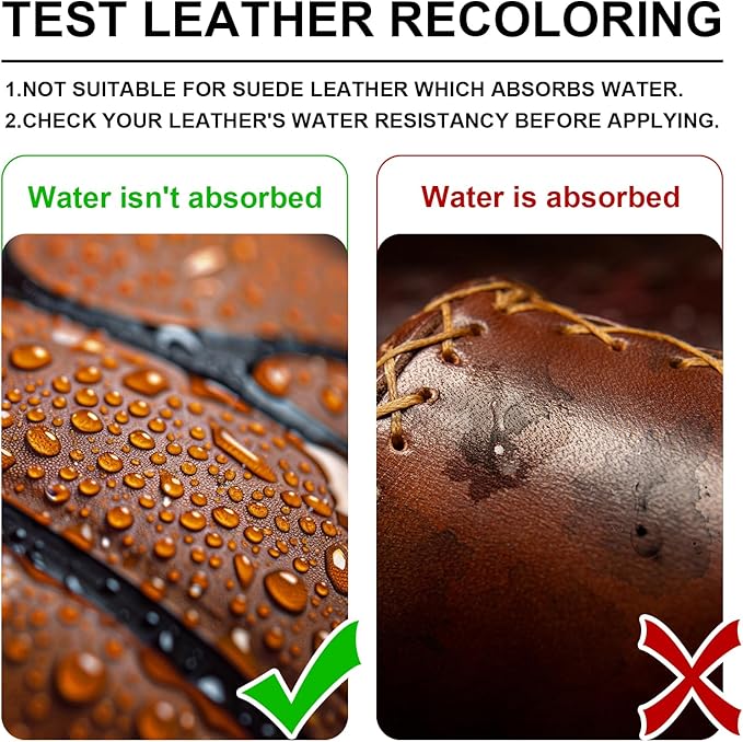 Leather Recoloring Balm Set,Leather Cleaner Restore Conditioner Mink Oil for Leather Repair Kit for Furniture Couches -Revives Repairs Scratches Leather Dye Furniture Polish (Dark Brown)