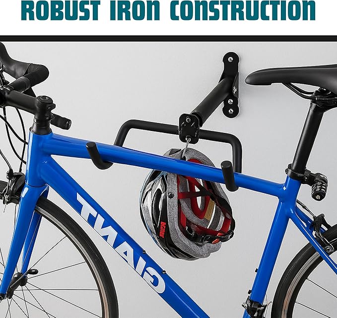 Bike Wall Mount, 1 Pack Bike Hanger, Foldable Bicycle Storage Horizontal Rack, Includes Bike Hook, for Garage, Indoor or Shed with Screws