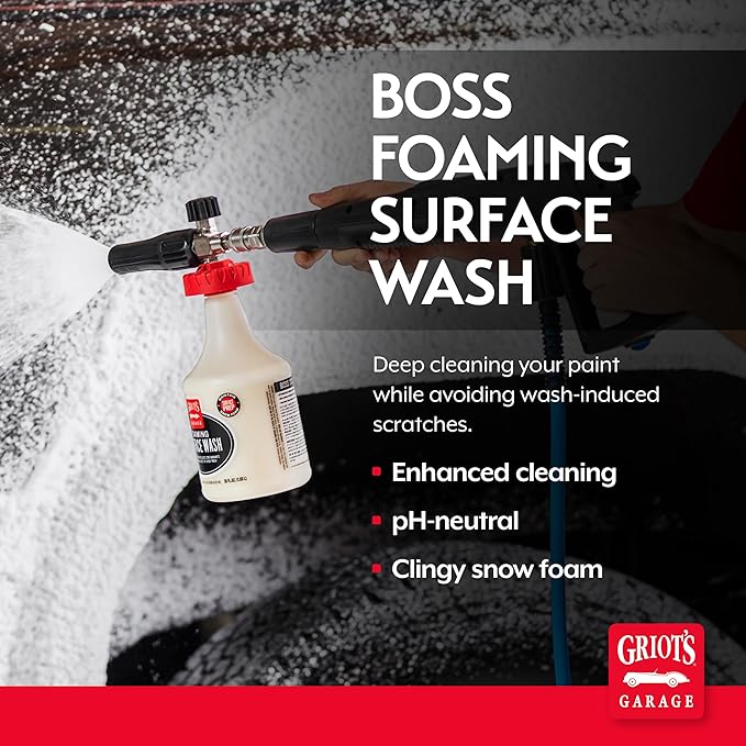 Griot's Garage BOSS Foaming Surface Wash for Car Cleaning and Detailing, Compatible with the BOSS Foam Cannon Auto-Mix System, 35oz