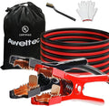 UL-Listed Jumper Cables - 2 Gauge 20 Feet Battery Jumper Cables for Car, Heavy Duty Booster Cables (2AWG x 20Ft) with Carry Bag, Safety Gloves and Iron Brush