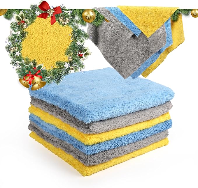 Microfiber Towel for Car Cleaning,Cleaning Supplies Upgraded 450gsm Ultra-Thick,Washcloths Detailing,Exterior Interior Microfiber Rags 16in x 16in(6-Pack)