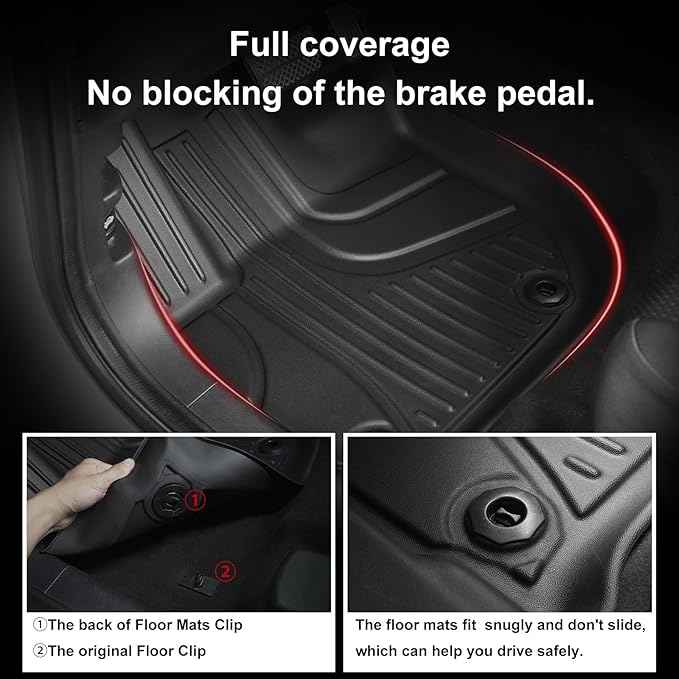 Floor Mats Fit for Honda HR-V HRV 2016-2022 - Front and Rear Row Liner Automotive Floor Mats - All-Weather Protection TPE Car Floor Liners HRV Accessories Black