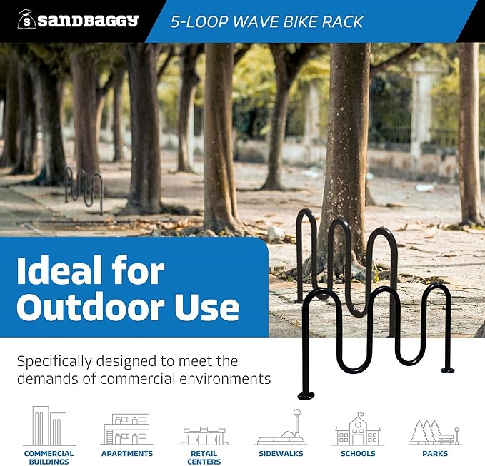 Sandbaggy Commercial Bike Racks - Galvanized Steel - Anti-Theft Design - In Ground, Apartments, Sidewalks, Industrial