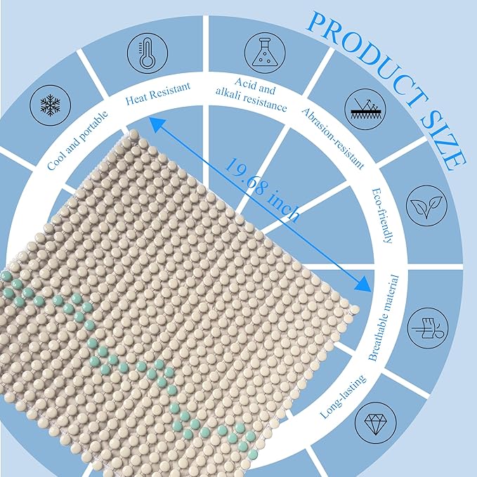 HOMREST Beaded Car Seat Cushion 19x19 Massage Ceramic Seat Cover for Back Pain Cooling Comfy Bead Seat Pad for Trucks,Executive Chairs(Beige)