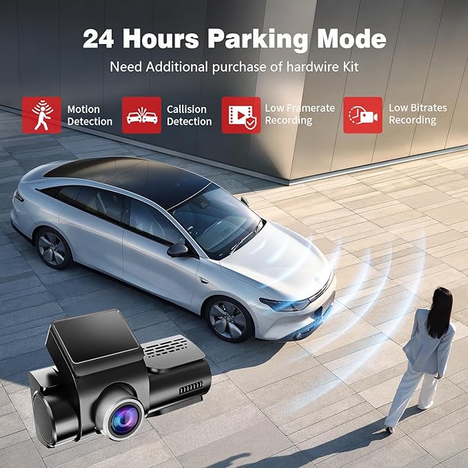 Dash Cam Front and Rear, UHD 4K Night Vision Dash Camera for Car with 3.2'' IPS Screen, 30FPS Dashcam Built-in GPS with App Control, 24H Parking Mode, G-Sensor