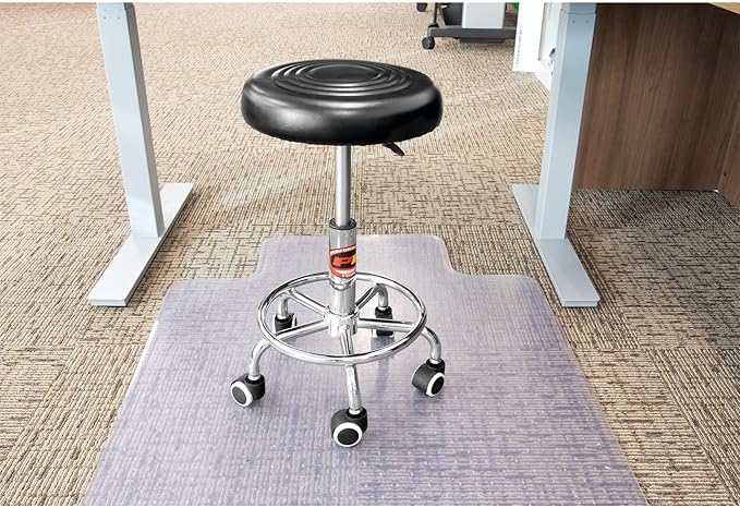 Performance Tool W85027 Adjustable (19 - 24 Inch) Pneumatic Rolling Bar Stool, 250 Lbs Capacity