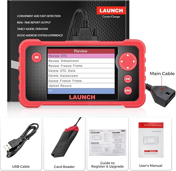 LAUNCH CRP123 V2.0 Plus Elite OBD2 Scanner, 2025 New Full System Lifetime Free Update Scan Tool with 3 Reset Oil Service, Throttle Adaption, SAS Relearn, Car Scanner for All Cars