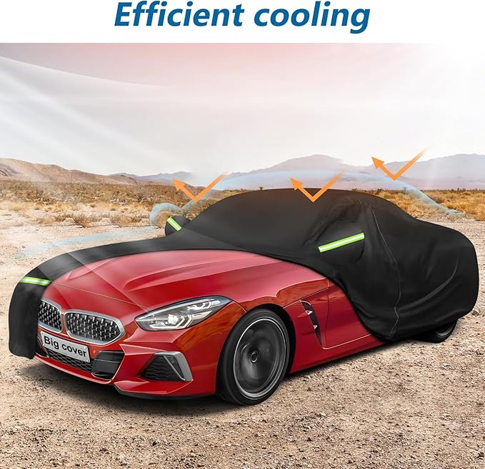 Car Cover for BMW Z4 E85 E86 E89 G29 Z4 M40i Coupe Roadster 2002-2025 Z4 Automobiles, Waterproof 420D Oxford Cover Outdoor Full Car Covers with Zipper Windproof Heavy Duty All Weather (Black)