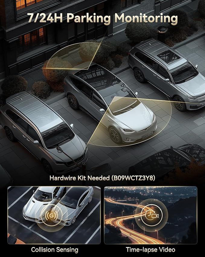 REDTIGER F77 4K+4K Dash Cam Front and Rear, Dual STARVIS 2 IMX678 HDR, Built-in 128GB eMMC, Voice Control Dash Camera for Cars with 5.8GHz WiFi, 4'' Touch Screen, GPS, Night Vision, 24H Parking Mode