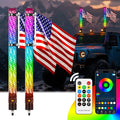 DREAMIZER 2PCS 2FT Fat Whip Lights 360°Spiral Chase Offroad Warning Lighted Antenna LED Whips Side by Side with Turn Signal Brake Reserving Lights for UTV ATV RZR Can-Am SXS Polaris Offroad Truck